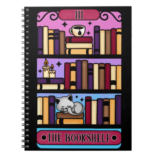 De Gezellige Lezer Boekenplank Tarot Notitieboek (Voorkant)