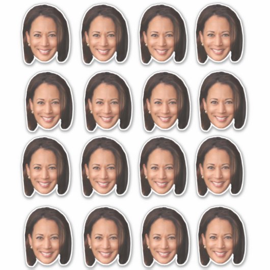 De Gezicht van Kamala Grappig Kamala Harris Gezich Sticker (Voorkant)