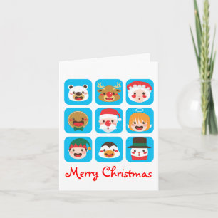 De Gezichten van het Karakter van Kerstmis Feestdagen Kaart