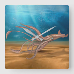 DE GIANT SQUID VIERKANTE KLOK