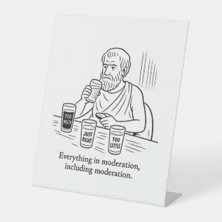 De gids van Aristoteles voor matiging Reclamebord Met Voetstuk