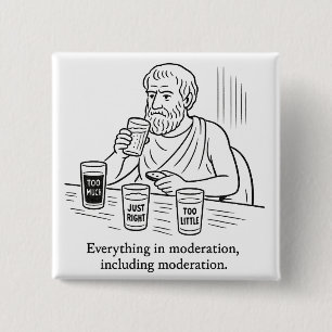 De gids van Aristoteles voor matiging Vierkante Button 5,1 Cm