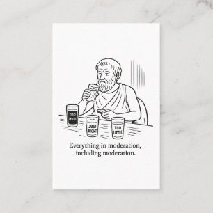 De gids van Aristoteles voor matiging Visitekaartje