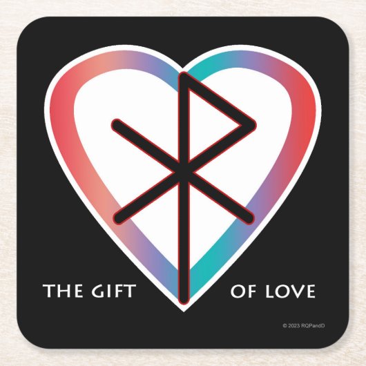 De Gift of Love Bindrune Papieren Onderzetter (Voorkant)