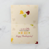 De Gift van de Thanksgiving van de Bladeren van Feestdagen Kaart (Binnen)