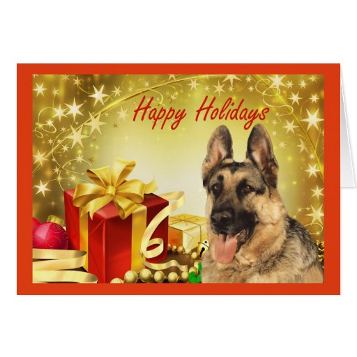 De Giften van de Kerstkaart van de Duitse herder Wenskaart | Zazzle