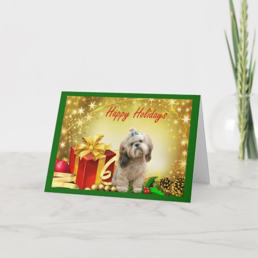 De Giften van de Kerstkaart van Tzu van Shih Feestdagen Kaart (Voorkant)