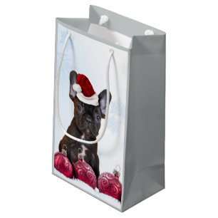 De giftzak van de Buldog van Kerstmis Franse Klein Cadeauzakje