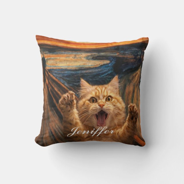De gil kat parodie kunst kussen (Voorkant)