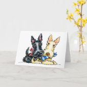 De Gingang Cuties van Scottie Kaart (Gele Bloem)