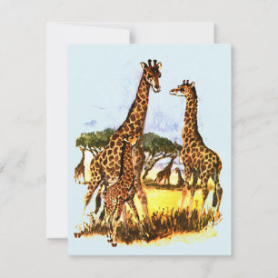 De Giraffe familie - Feestdagenkaart