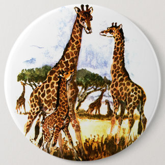 De Giraffe familie - Ronde Button 6,0 Cm