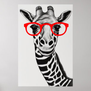 De Giraffe van de klap in de Illustratie van de Te Poster