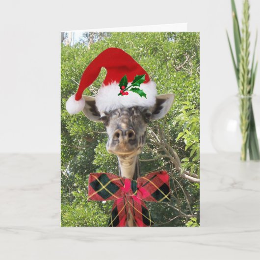 De Giraffe van Kerstmis Feestdagen Kaart (Voorkant)