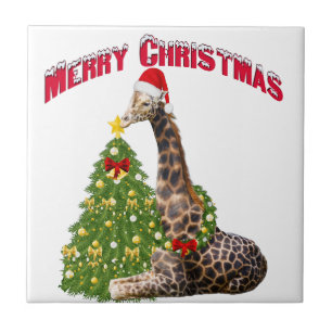 De Giraffe van Kerstmis Tegeltje