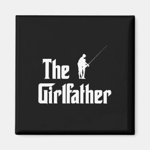 De Girlfather Grappige Vader Van Meisje Vissen Vad Magneet