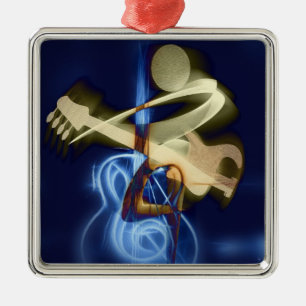 De Gitarist Metalen Ornament