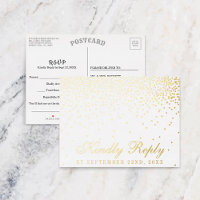De Glam Gold Confetti Wedding RSVP Real