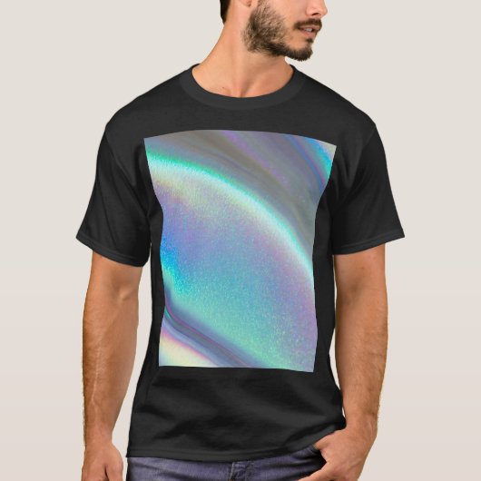 De glanzende holografische opaal t-shirt (Voorkant)