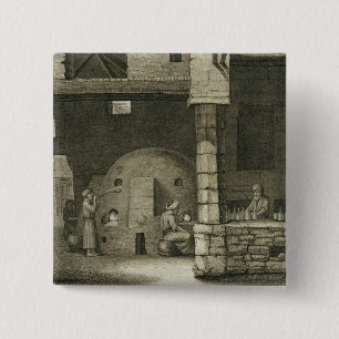 De glazen flessenmaker uit boekdelen II en Tr Vierkante Button 5,1 Cm