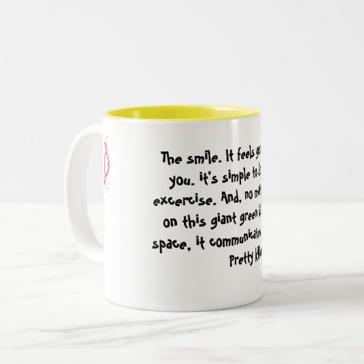 De glimlach-Mok Tweekleurige Koffiemok (Voorkant links)