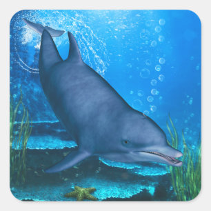 De glimlach van de oceaan vierkante sticker