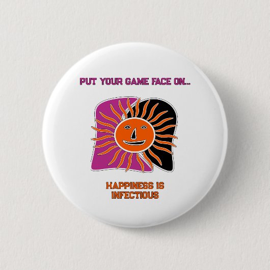 De glimlachende zonnetwerper ronde button 5,7 cm (Voorkant)