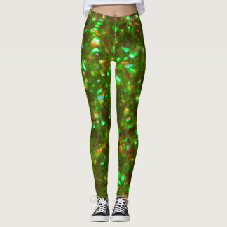 De Glitz glinsterende groene leggings, speciaal vo Leggings
