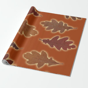 De Gloed van de Bladeren van de herfst op de Kleur Cadeaupapier