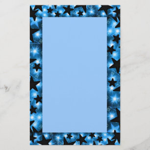De gloeiende Blauwe Kantoorbehoeften van Sterren Briefpapier