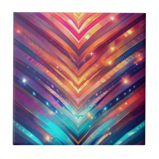 De gloeiende Chevron nummer twee Tegeltje (Voorkant)