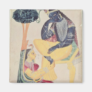 De God Krishna met zijn sterfelijke liefde, Radha Magneet