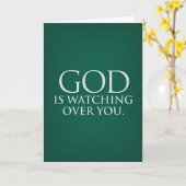 De god let op over u. Groene groetkaart Kaart (Gele Bloem)