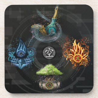 De Godai vijf elementen kanji art illustratie Drankjes Onderzetter