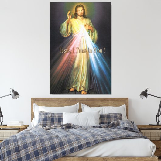 De Goddelijke Barmhartigheid 40x60 Devotioneel Afb Canvas Afdruk (Insitu (Slaapkamer))