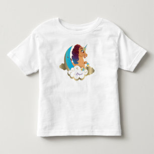 De Goddelijke Eenhoorn Maan en wolken Kinder Shirts