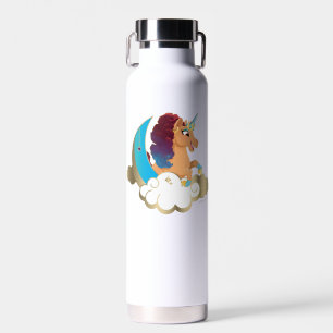 De Goddelijke Eenhoorn Maan en wolken Waterfles