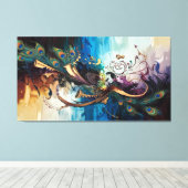 De Goddelijke Symfonie: Krishna's Melodie van Kleu Canvas Afdruk (Insitu (Houten vloer))