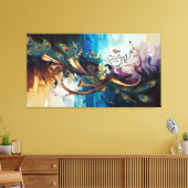 De Goddelijke Symfonie: Krishna's Melodie van Kleu Canvas Afdruk (Insitu (Woonkamer))