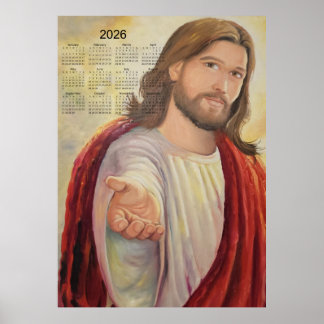 De Goddelijke Uitnodiging: Jezus 2026 Kalender Poster