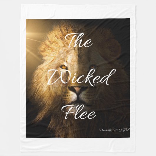 De goddeloze vlucht spreekwoorden 28:1 kJV Fleece Deken (Voorkant)