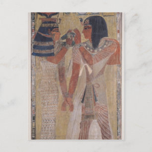 De godin Hathor plaatst de magische kraag Briefkaart