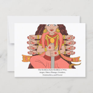 De godin Kali Briefkaart