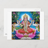 De Godin van Lakshmi van Liefde, Welvaart, en Briefkaart (Voorkant / Achterkant)