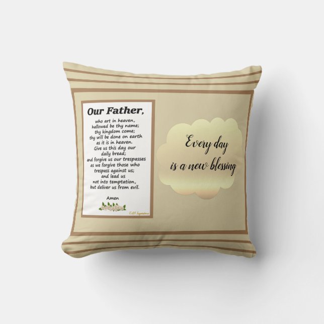 De Gods Prayer Two Way Cushion Kussen (Voorkant)