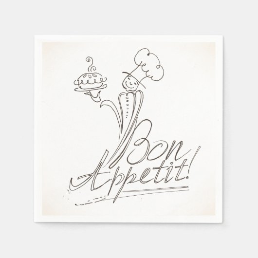 De goede Chef zegt Bon Appetit! Servetten (Voorkant)