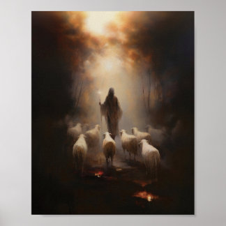 De Goede Herder - Digitale Schets Jezus Poster