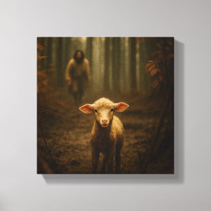 De Goede Herder en het Verloren Lam – Jezus & Lam Canvas Afdruk