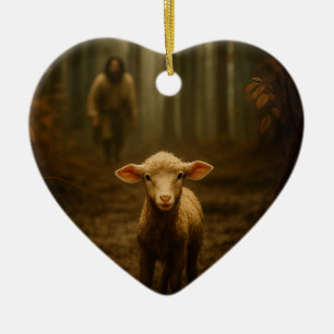 De Goede Herder en het Verloren Schaap Keramisch Ornament
