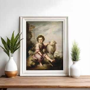 De Goede Herder, Esteban Murillo Foto Afdruk